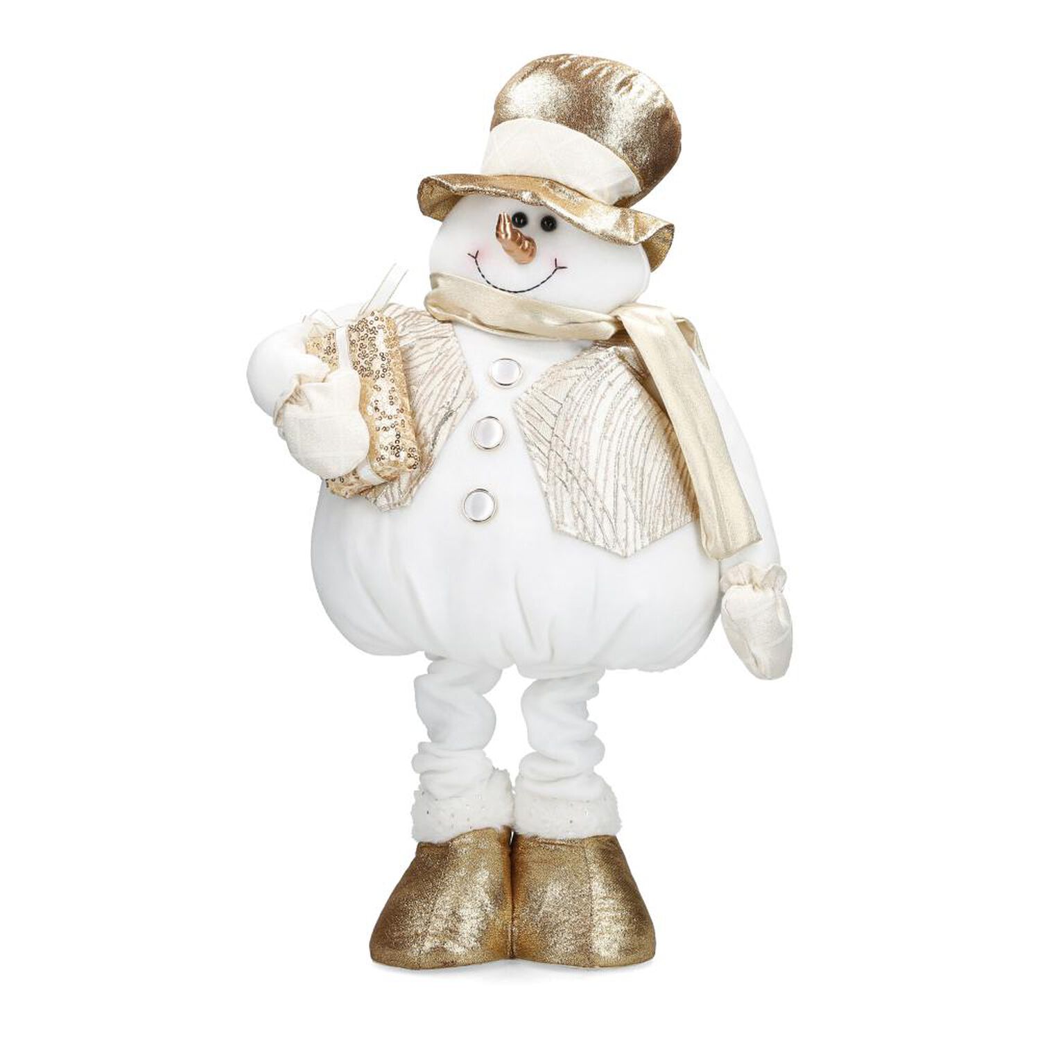 Adorno De Navidad Casaideal Snowman Dorado image number 1.0