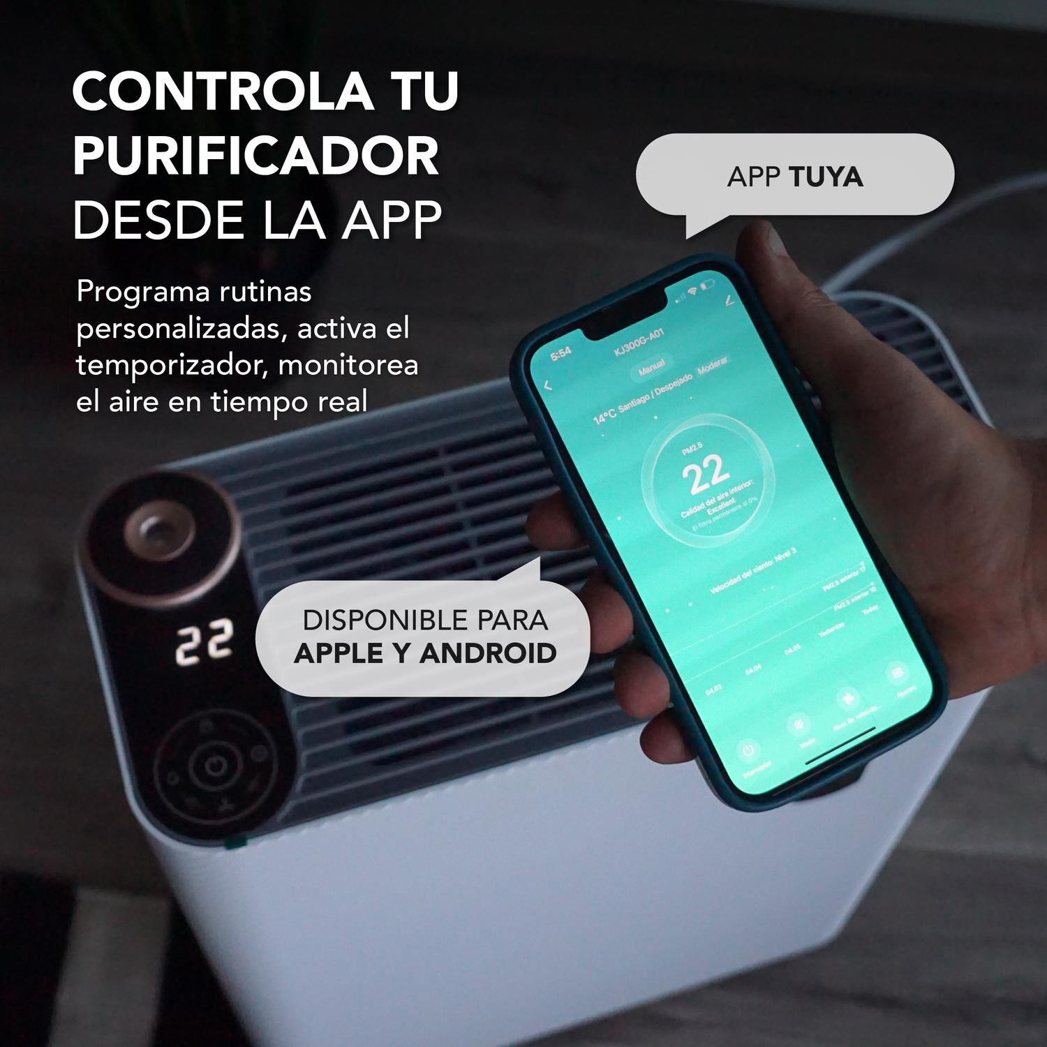 Purificador De Aire Con Humidificador Mouvair Calm image number 4.0