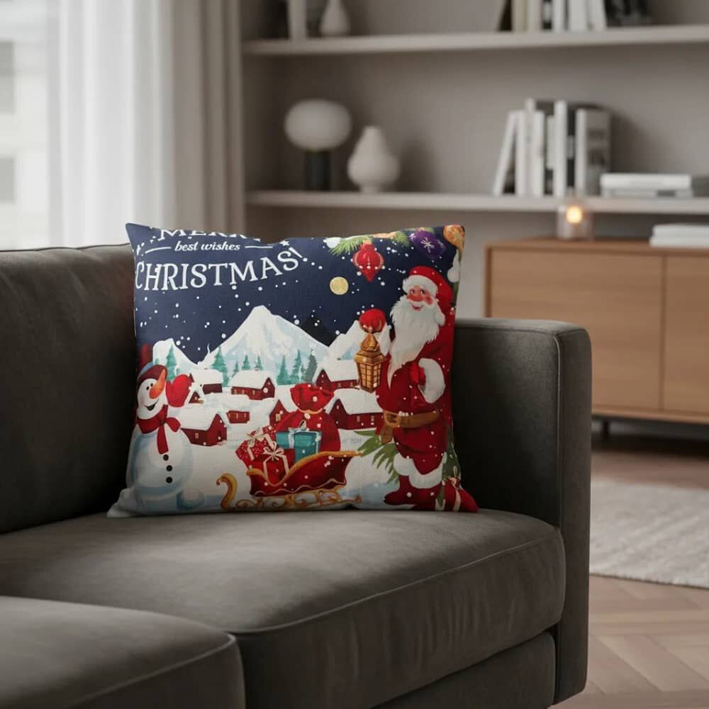 Set De 2 Cojines 45x45cm Navidad - Nieve Azul image number 2.0