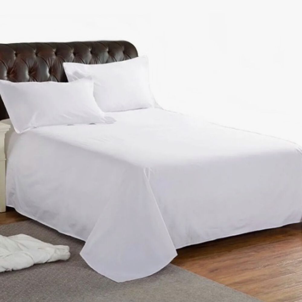 Juego De S&aacute;bana 2 Plazas 4 Piezas Blancas image number 0.0