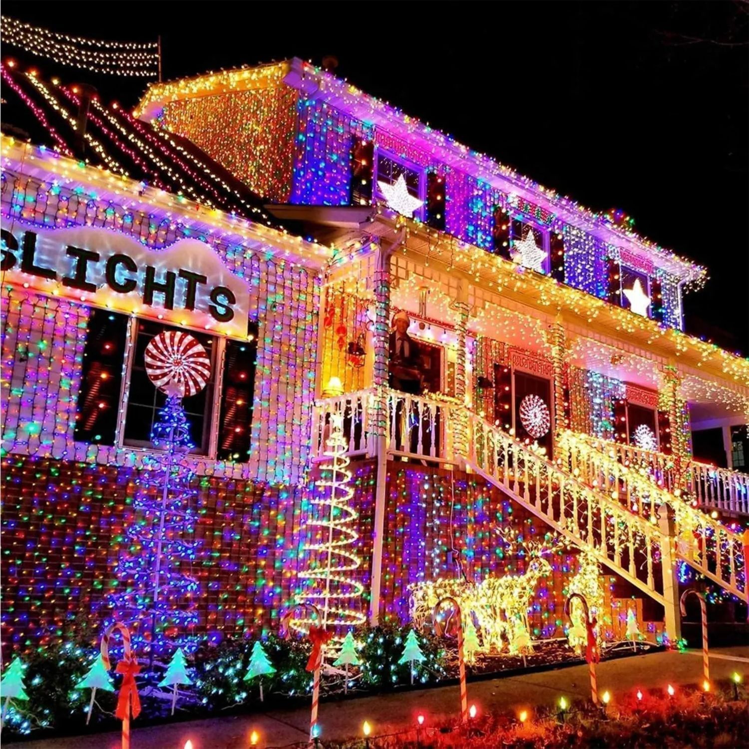 Luces Guirnalda Navidad Solar 200 Led Rgb 20m Decoracion image number 3.0