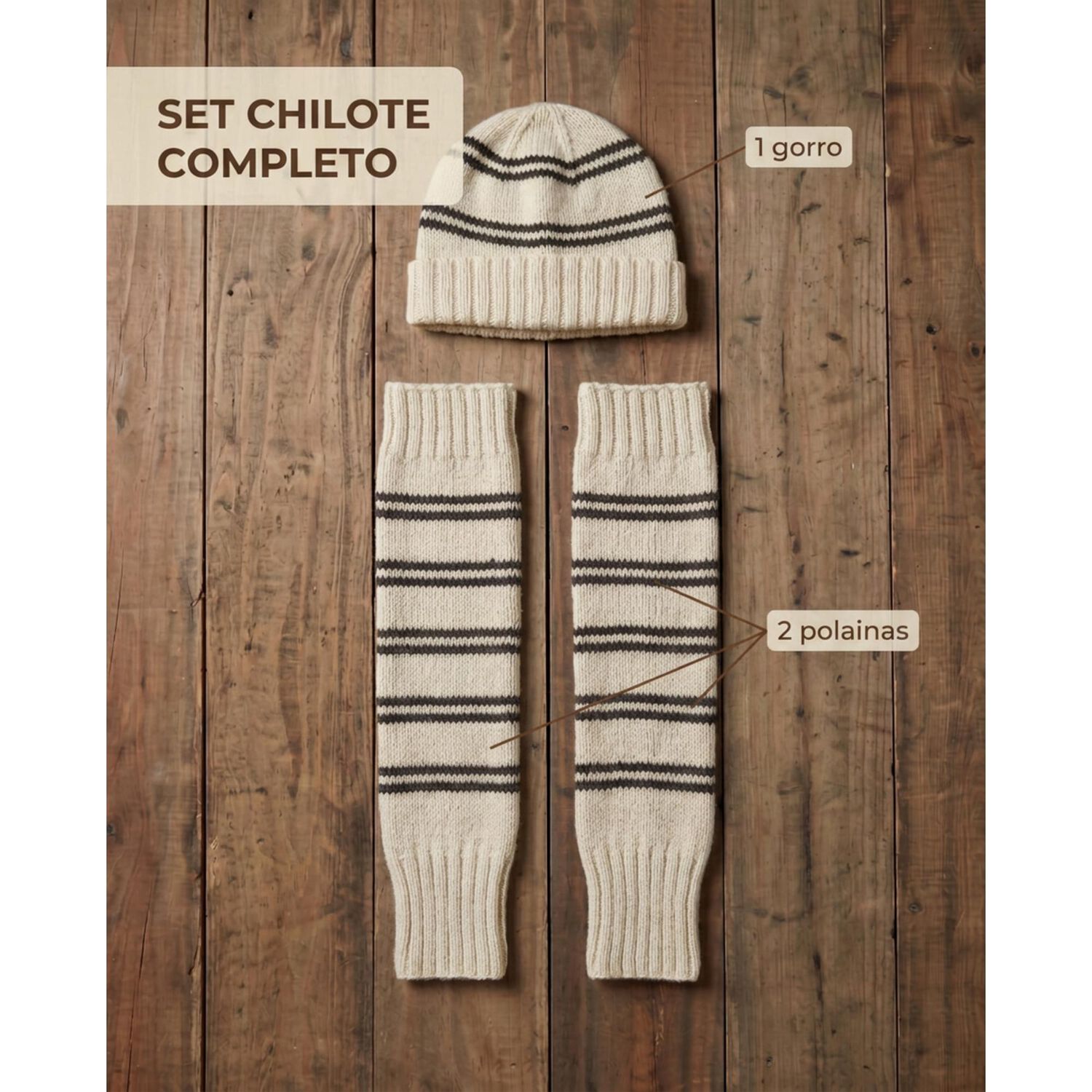 Set Chilote Adulto Gorro Mas Polaina Fiesta Patrias image number 1.0