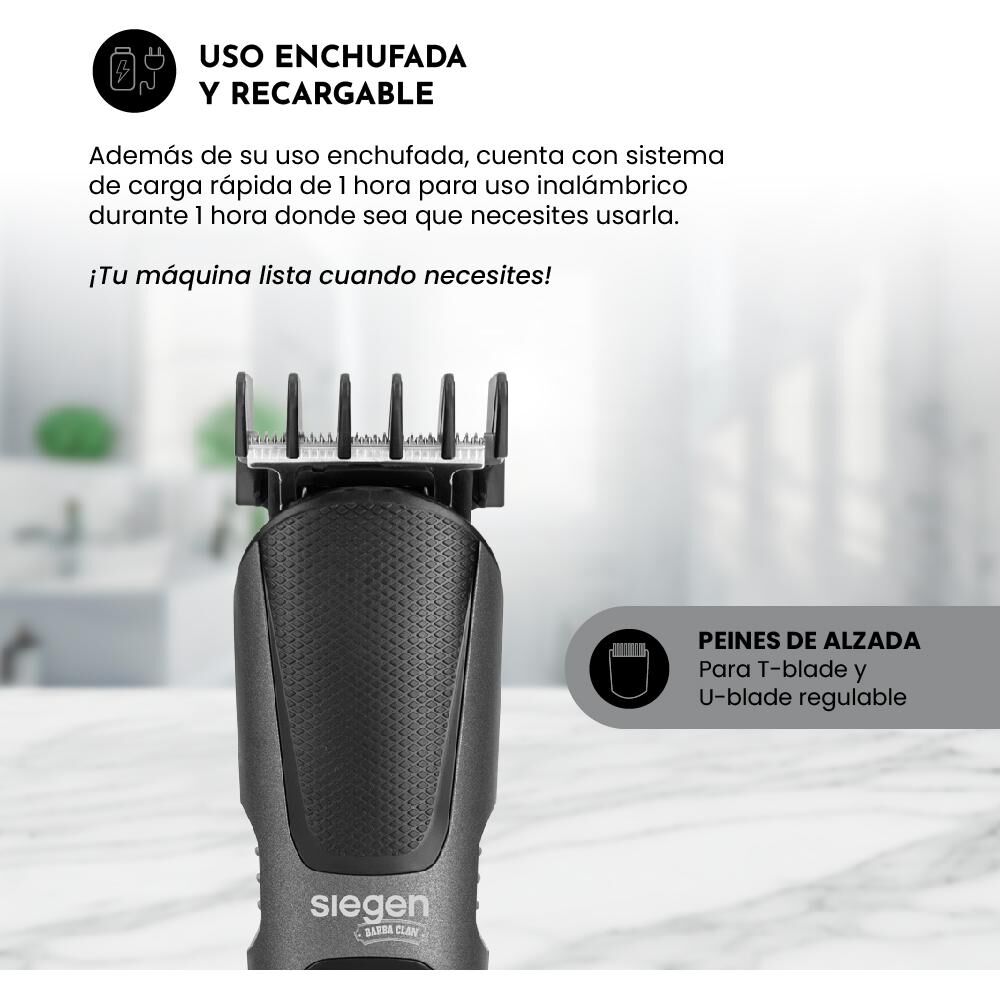 Corta Pelo Multistyler Siegen SG-8525, 5 en 1, Carga Rápida + Base Organizadora image number 5.0