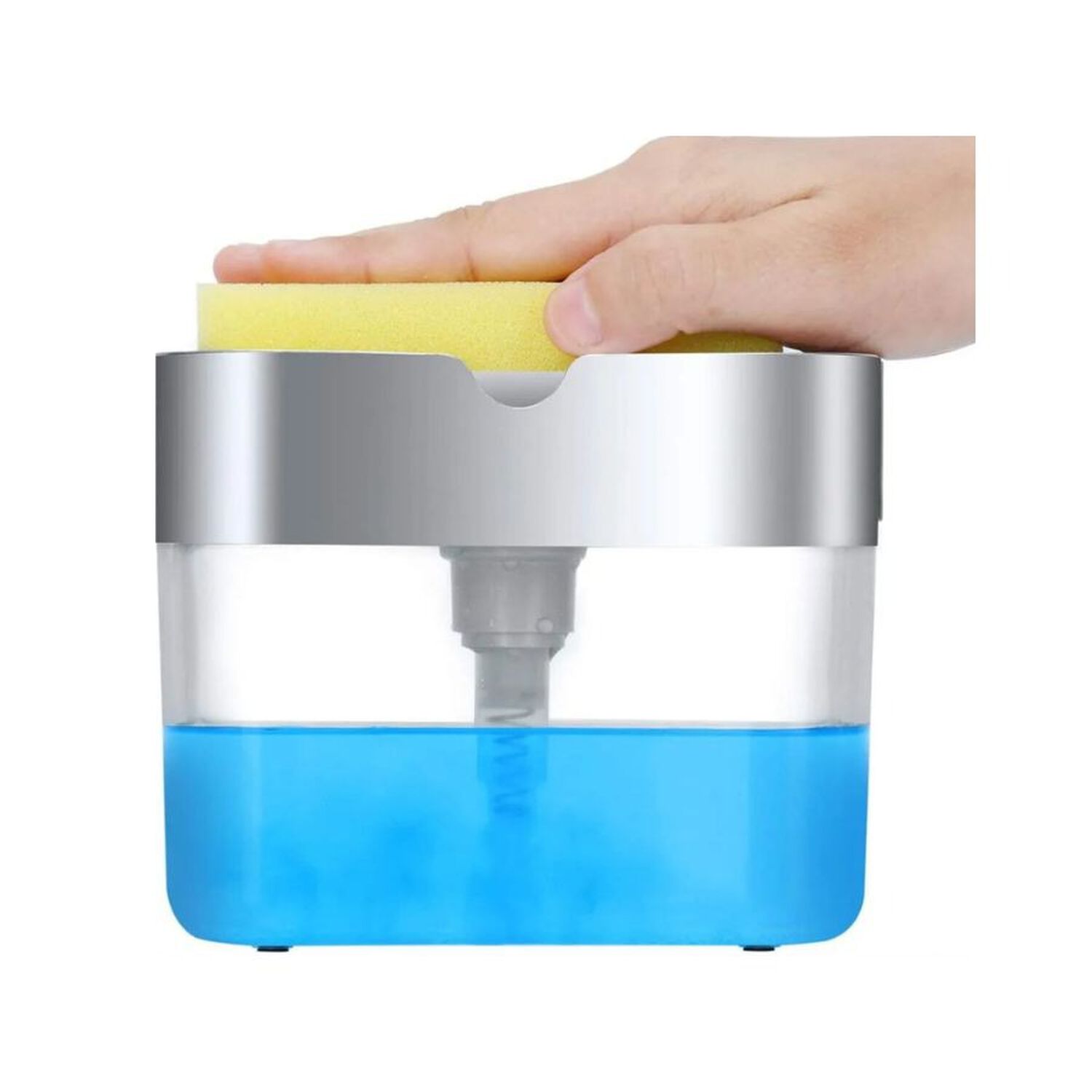 Dispensador De Jabon Liquido Para Lavaplatos Con Esponja image number 4.0