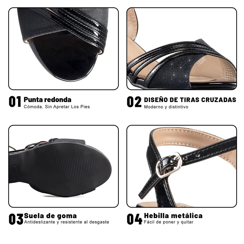 Sandalia Taco Negro Qiu257 Weide image number 6.0