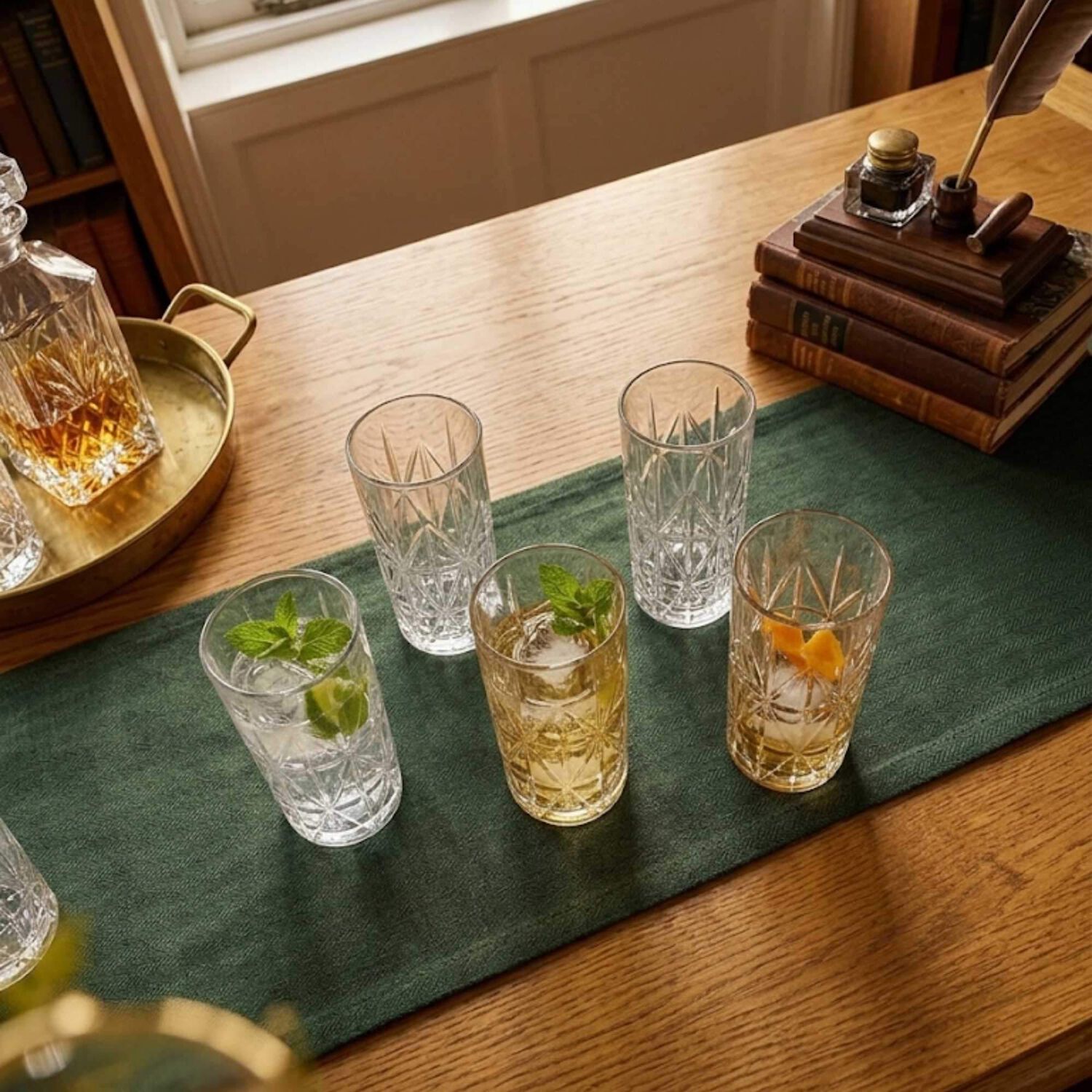 Set 6 Vasos Tallados Alto Highball 360 Ml image number 2.0