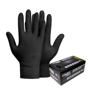 Guante Nitrilo Texturizado Negro 8gr Steelpro Raven 100uds