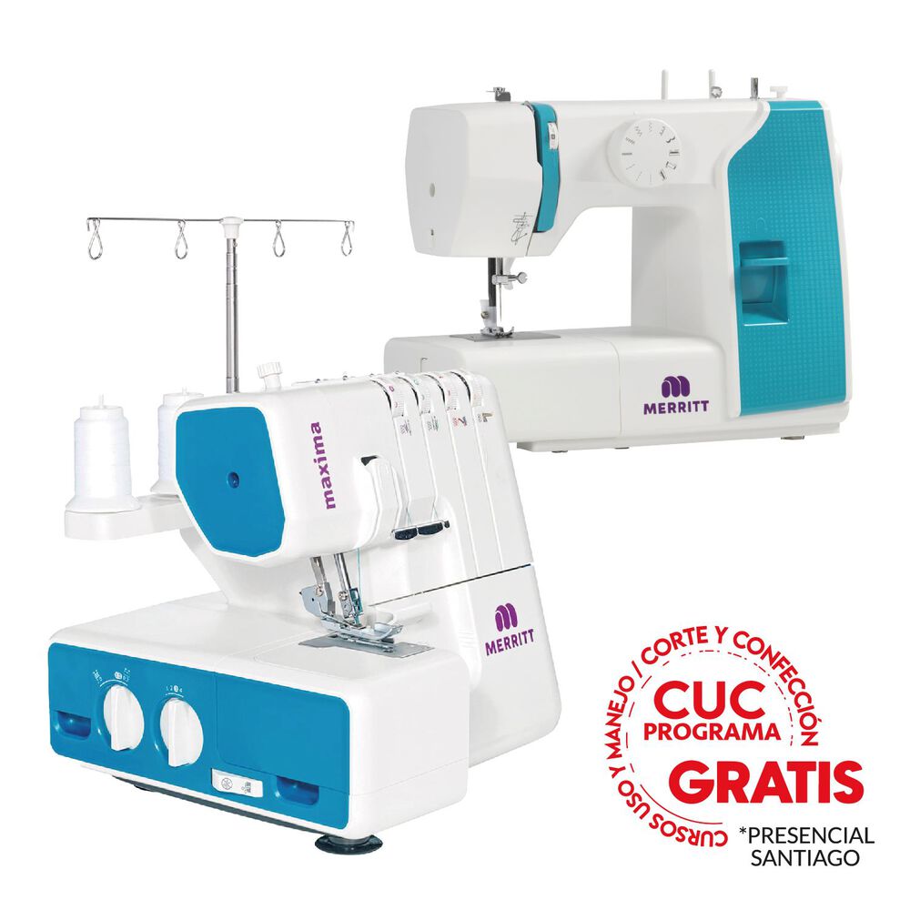 Combo Merritt Máquina De Coser Me 9100 + Máquina Overlock Max image number 0.0