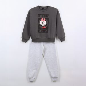 Conjunto Buzo Ni&ntilde;a Vuelos Minnie Mouse Gris Disney