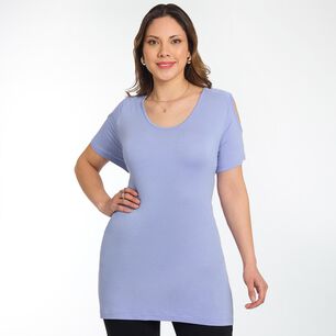 Polera Lisa Manga Corta Con Hombros Descubiertos Cuello Redondo Mujer Sexy Large