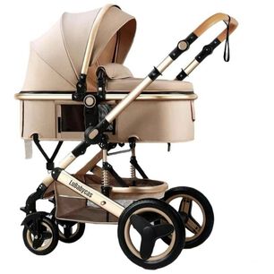 Coche Cuna Mois&eacute;s Con Accesorios Lubabycas Dorado