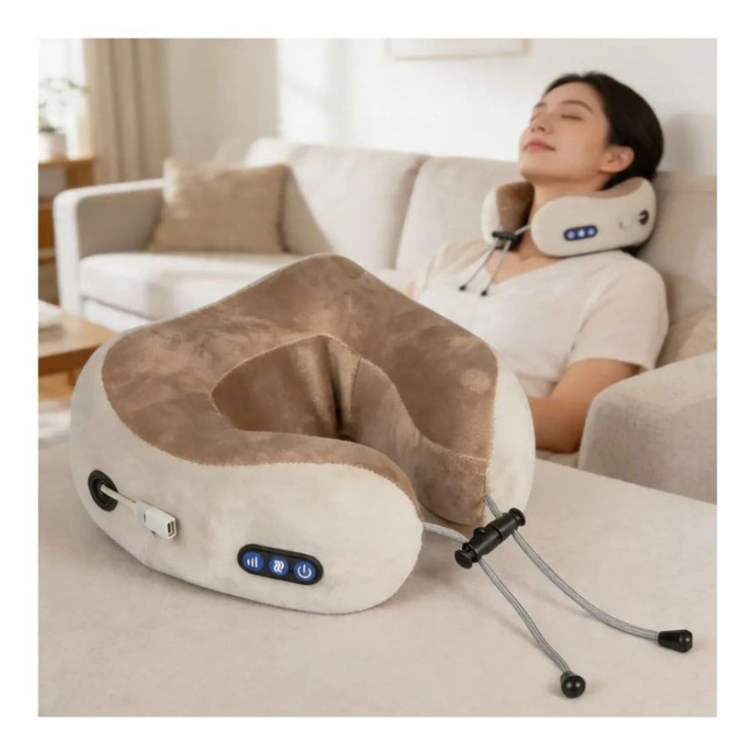 Almohada Masajeadora Cuello Cervical Electrica Inal&aacute;mbrica image number 2.0