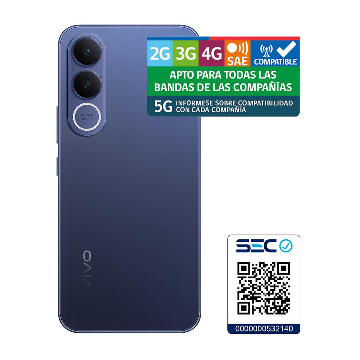 Smartphone Vivo V70 FE / 5G / 256 GB / Azul / Liberado image number 4.0