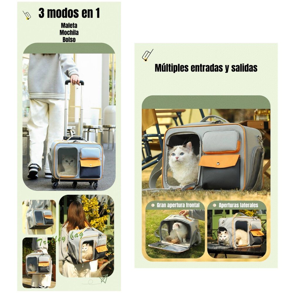 Maleta Mochila Bolso Perros Gatos 3 En 1 Cute By Lubabycas image number 7.0