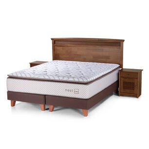 Box Spring Rosen Nest / 2 Plazas / Base Dividida + Set De Maderas