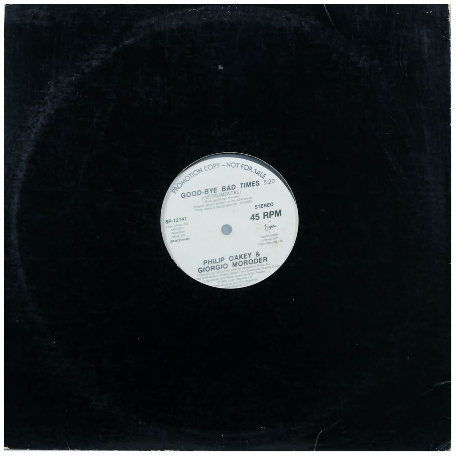 Philip Oakey & Georgio Moroder - Good-bye Bad Times (promo) | 12" Maxi Single Usado image number 1.0