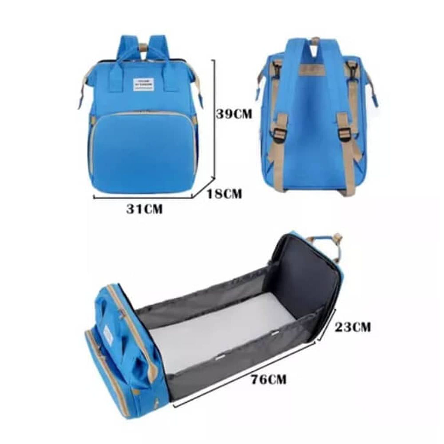 Mochila 3 En 1 Pa&ntilde;alera Cuna Y Mudador Port&aacute;til Para Beb&eacute;s image number 3.0