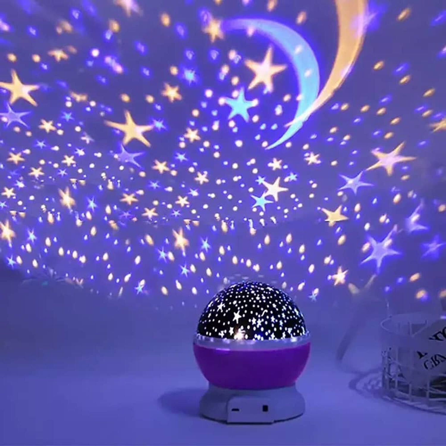 Proyector Espantacuco De Cielo Estrellado Luz Led Color Morado image number 4.0