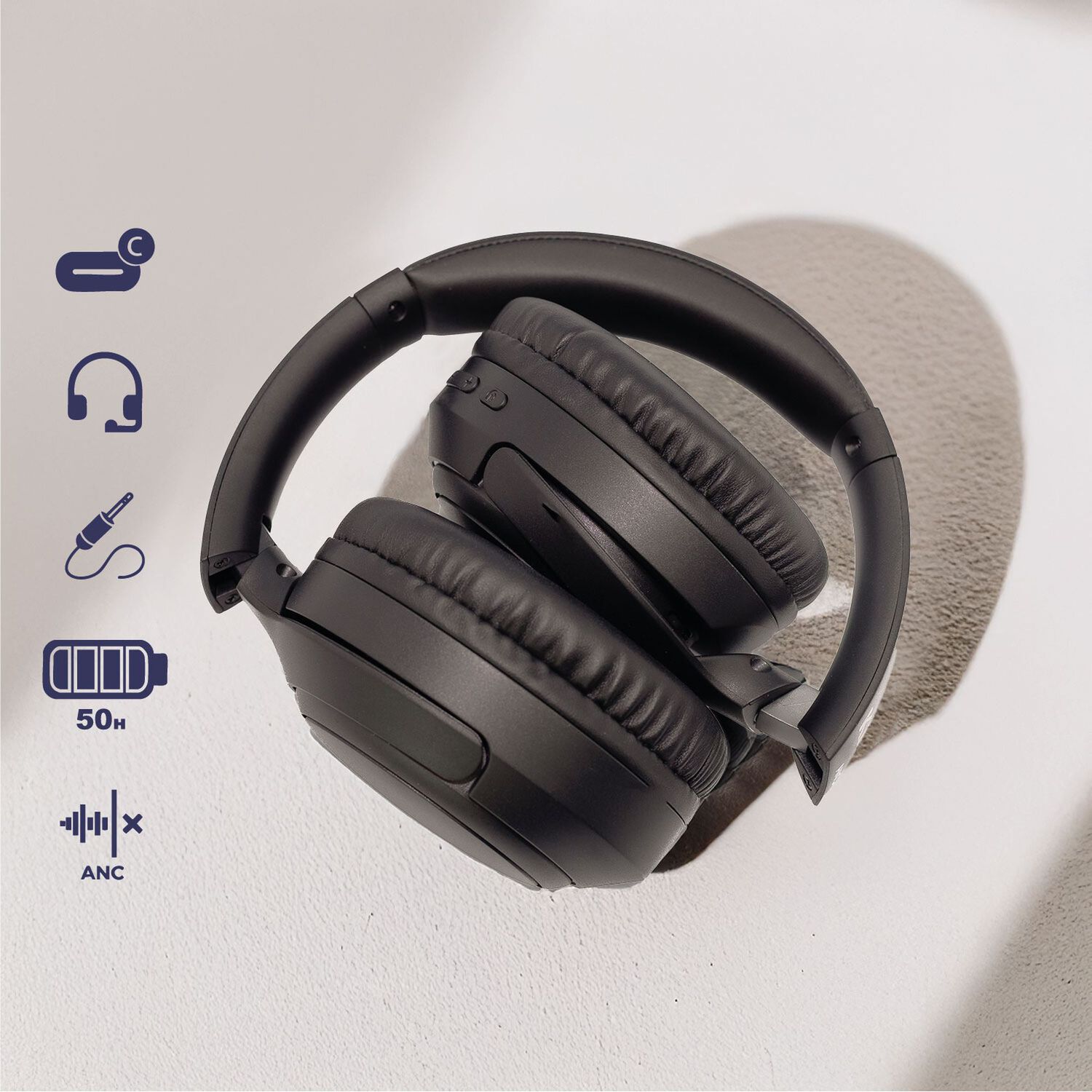 Audifonos Inal&aacute;mbrico Bluetooth Kdk Zen Negro 50hrs image number 1.0