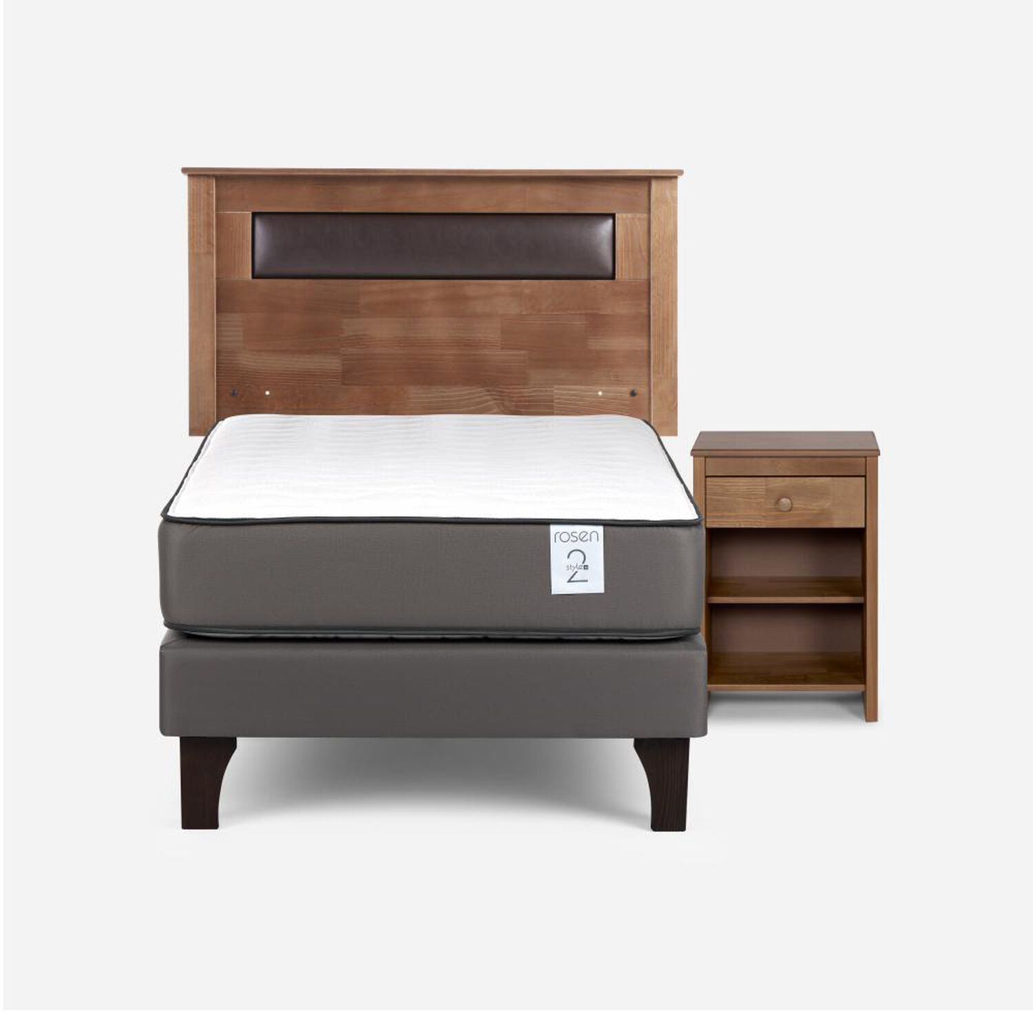 Cama Europea Rosen New Style 2 Plus / 1.5 Plazas / Base Normal + Set De Maderas image number 0.0
