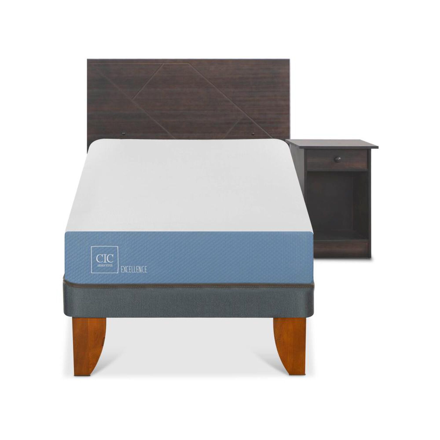 Cama Europea Cic Excellence / 1 Plaza / Base Normal + Set De Maderas image number 0.0