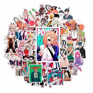 Stickers Chainsaw Man Pochita Power Anime (50 Unidades)