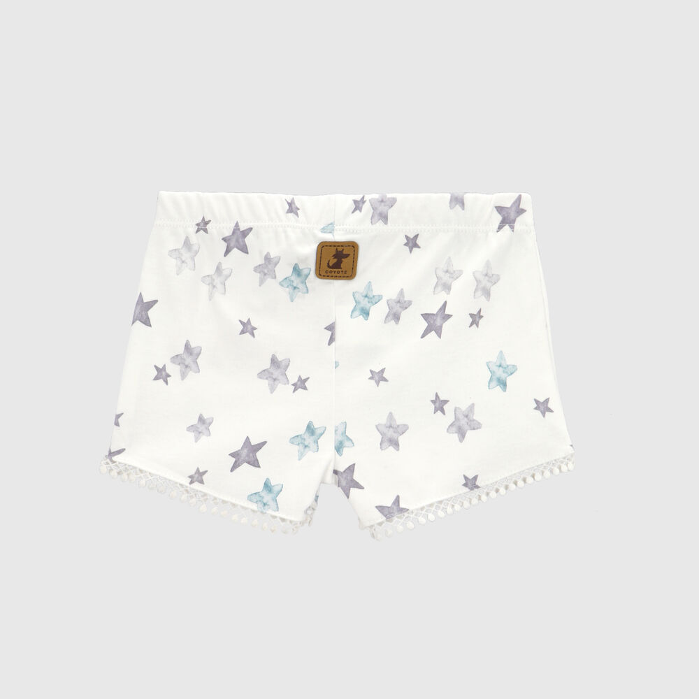 Short Blanco Estrellas Algodón Peruano image number 1.0