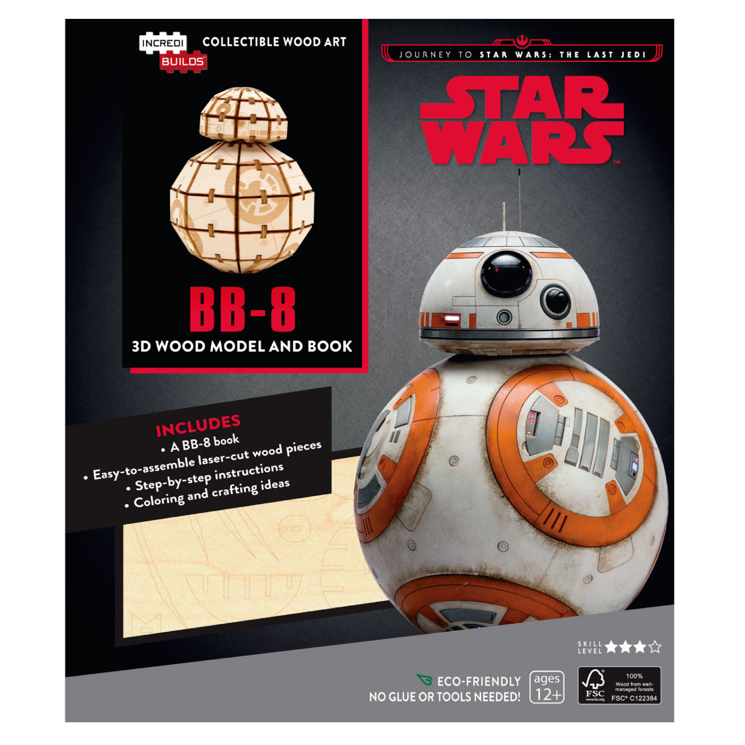 Star Wars The Last Jedi Bb-8 Libro Y Modelo Armable Madera image number 0.0