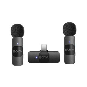 Boya By-v20 Micr&oacute;fono Inal&aacute;mbrico Doble Ultra Compacto Y Portable 2.4ghz Conector Usb-c