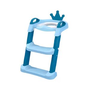Escalera De Baño Para Niños Diseño Coronita Azul