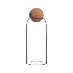 Botella Frasco Contenedor 1500ml Vidrio 25cm Con Tapa Corcho