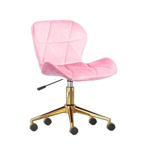 Silla Escritorio Mariposa Felpa Pedestal Dorado