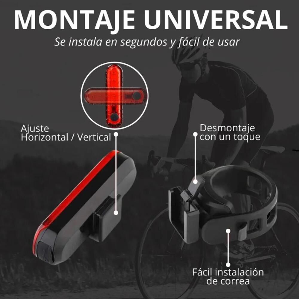 Luces Recargables Para Bicicleta Delantera Y Trasera Premium image number 4.0