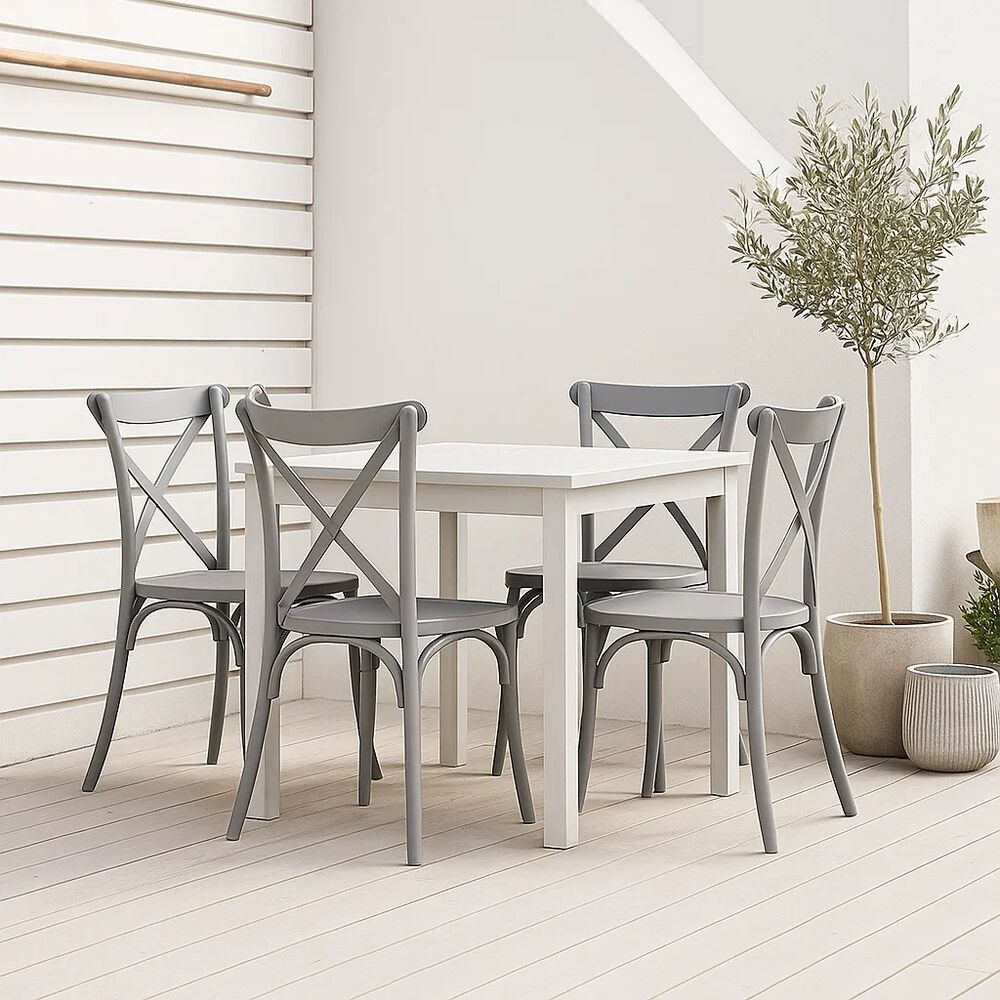 Pack 4 Sillas De Terraza O Comedor Crossback Danubio - Gris image number 2.0