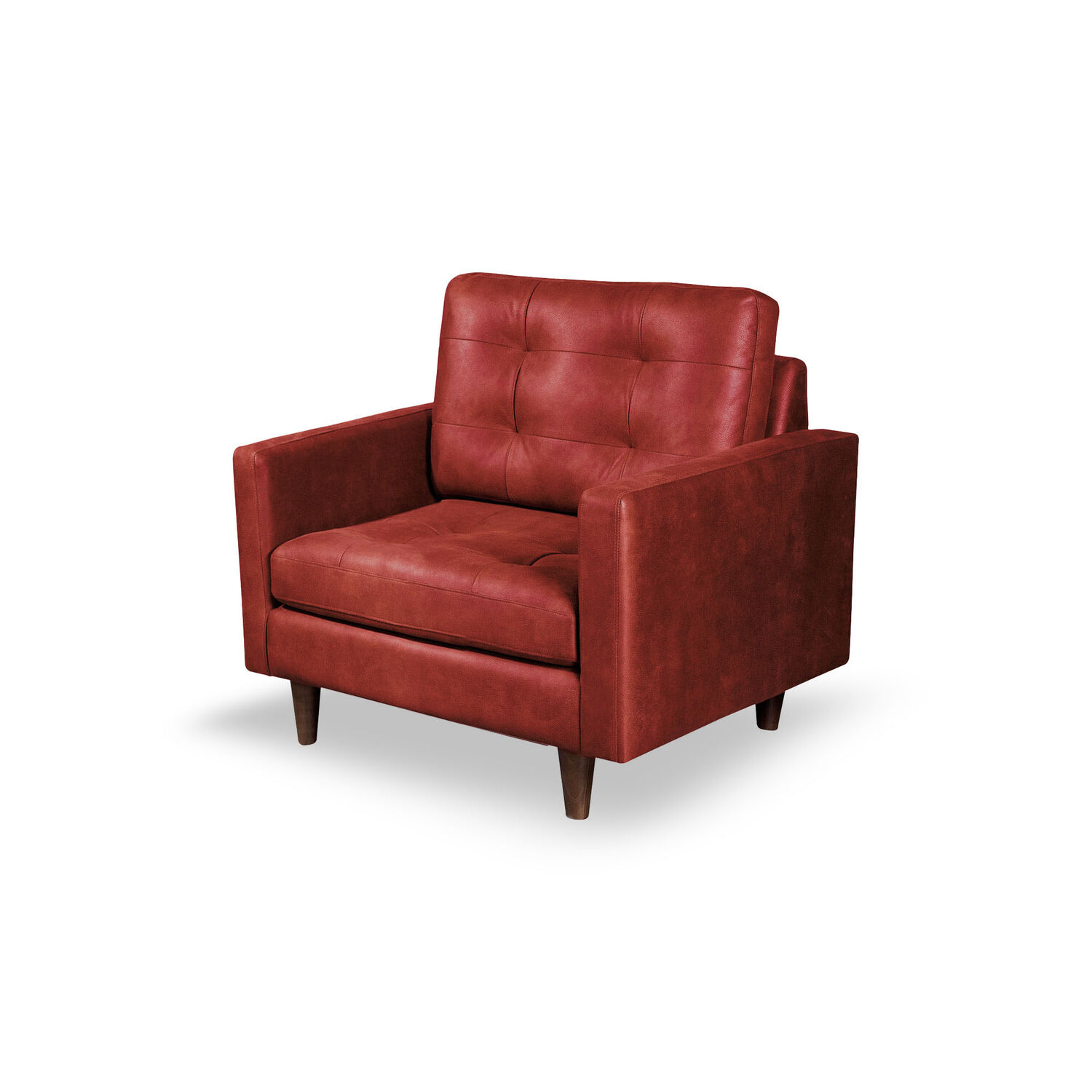 Sofa Napoles 1 Cuerpo Cuero Kentucky Rojo image number 2.0