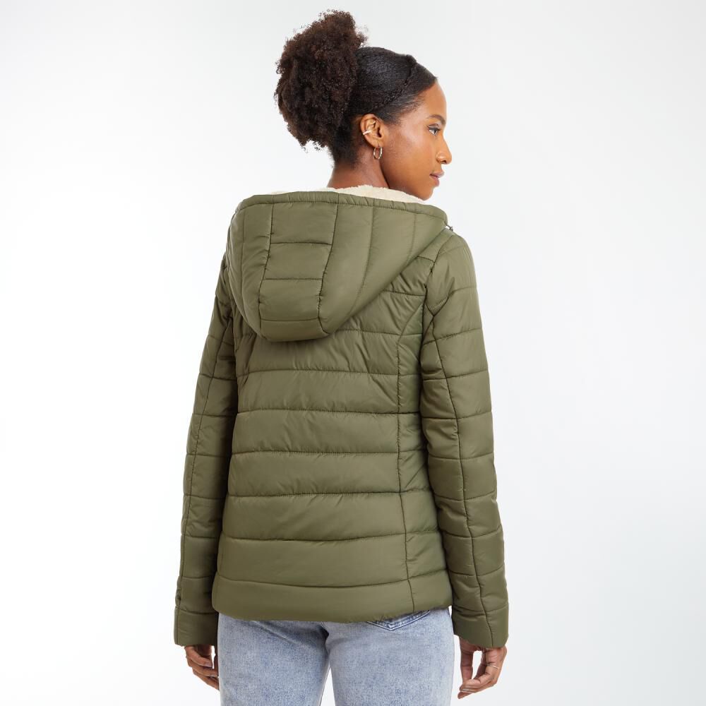 Parka Básica Interior Peludo Cuello Alto Con Capucha Mujer Rolly Go image number 3.0