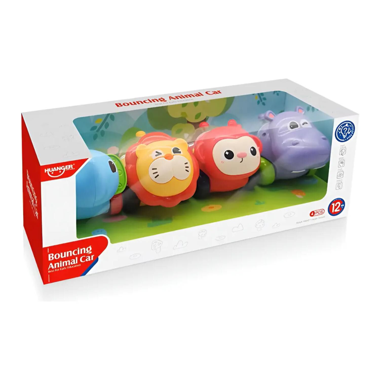 Juguete Set 4 Autos Sonajeros Estimulantes Animales Infantil image number 2.0