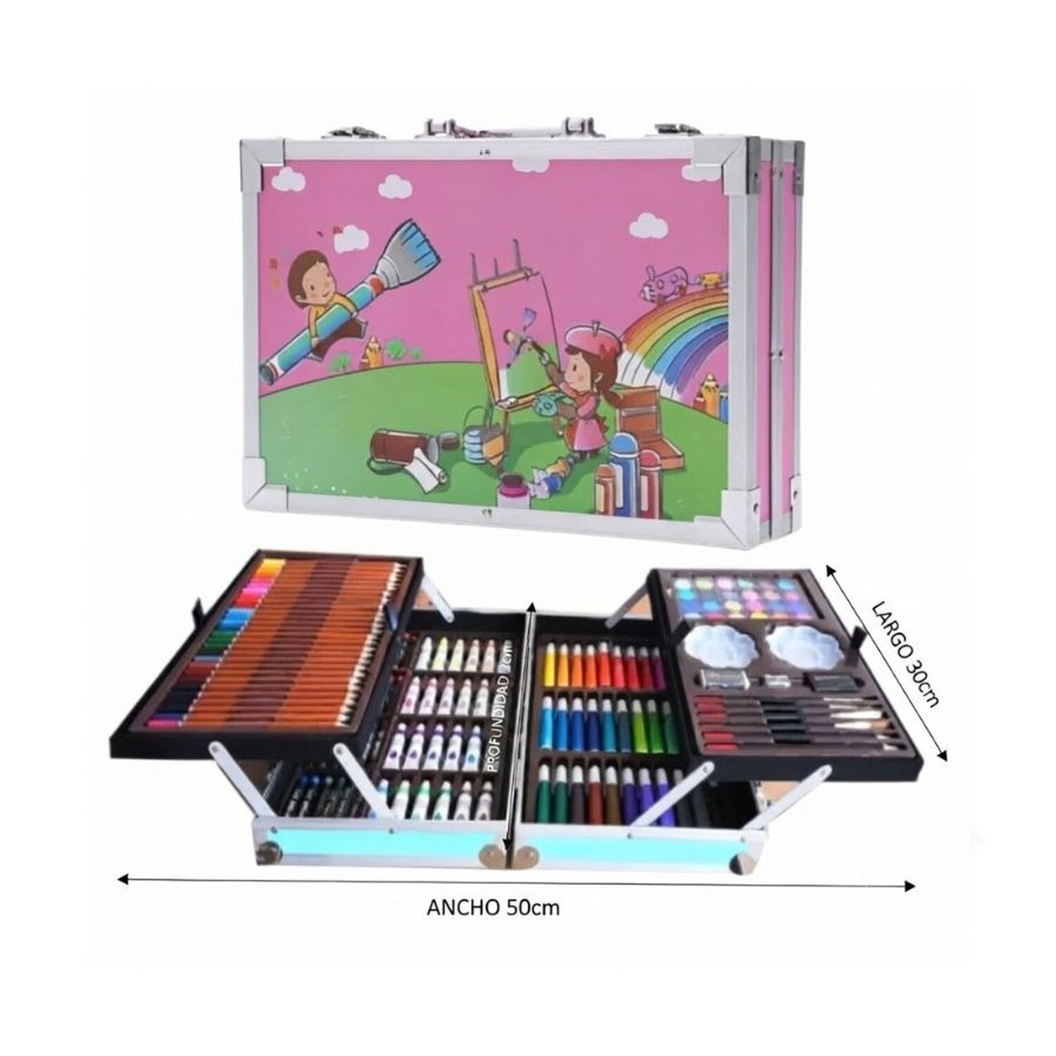 Set De Arte Infantil Maletin Dibujo Pintura Ni&ntilde;os image number 3.0