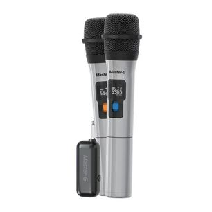 Kit 2 Microfonos Uhf Inlambricos Para Parlantes Gris Master-g