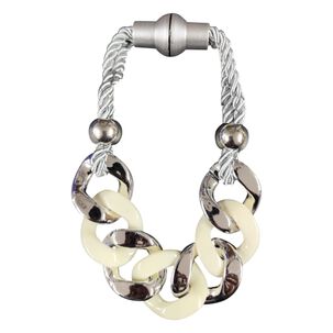 Pack De 02 Sujetadores Cadena Magn&eacute;ticas Para Cortinas Gris/beige