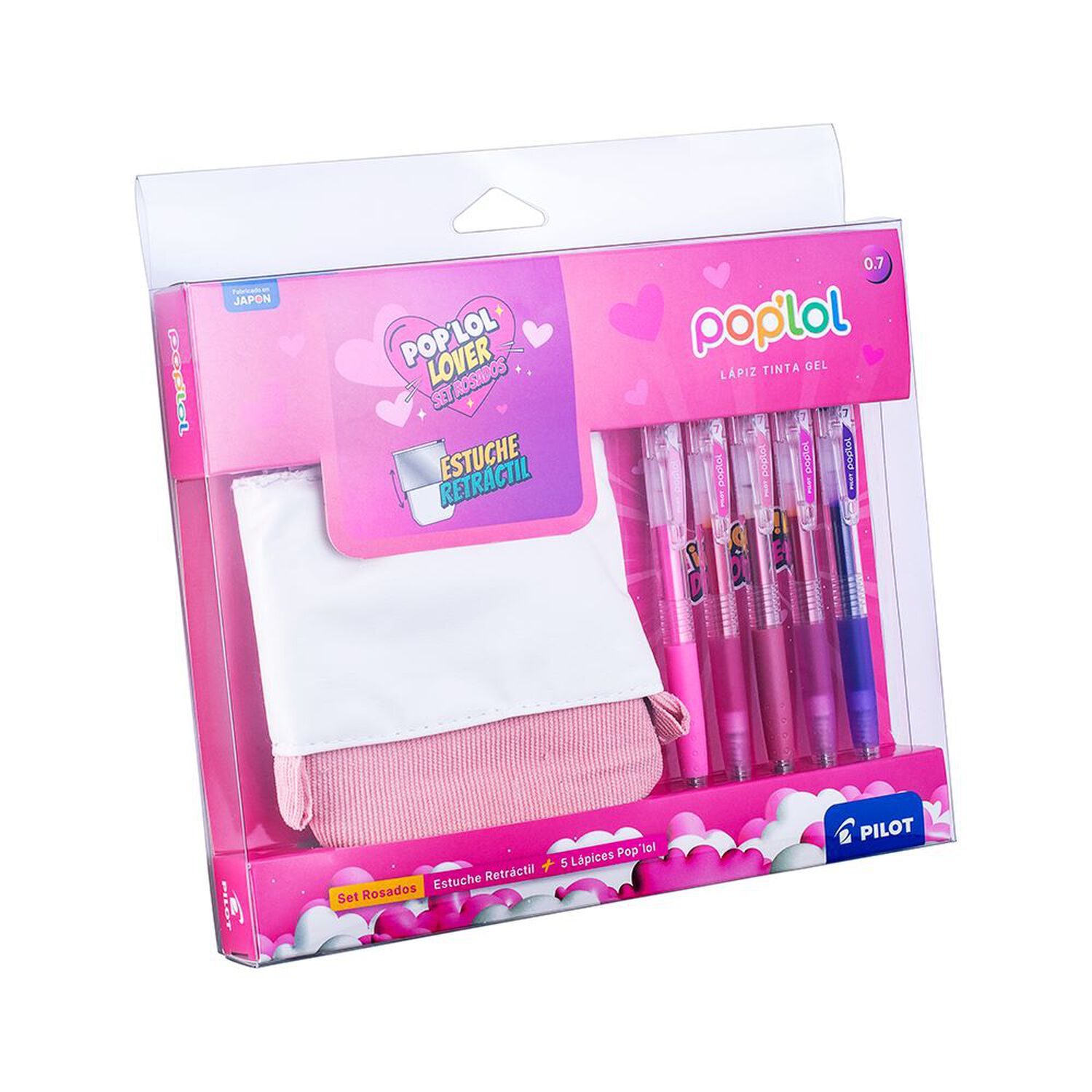 Set L&aacute;piz Gel Poplol 0.7 5u C/estuche Rosado Pilot image number 0.0