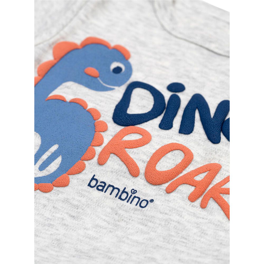 Set 2 Piezas Bodys Manga Larga Bambino Dinosaurio Azul image number 4.0
