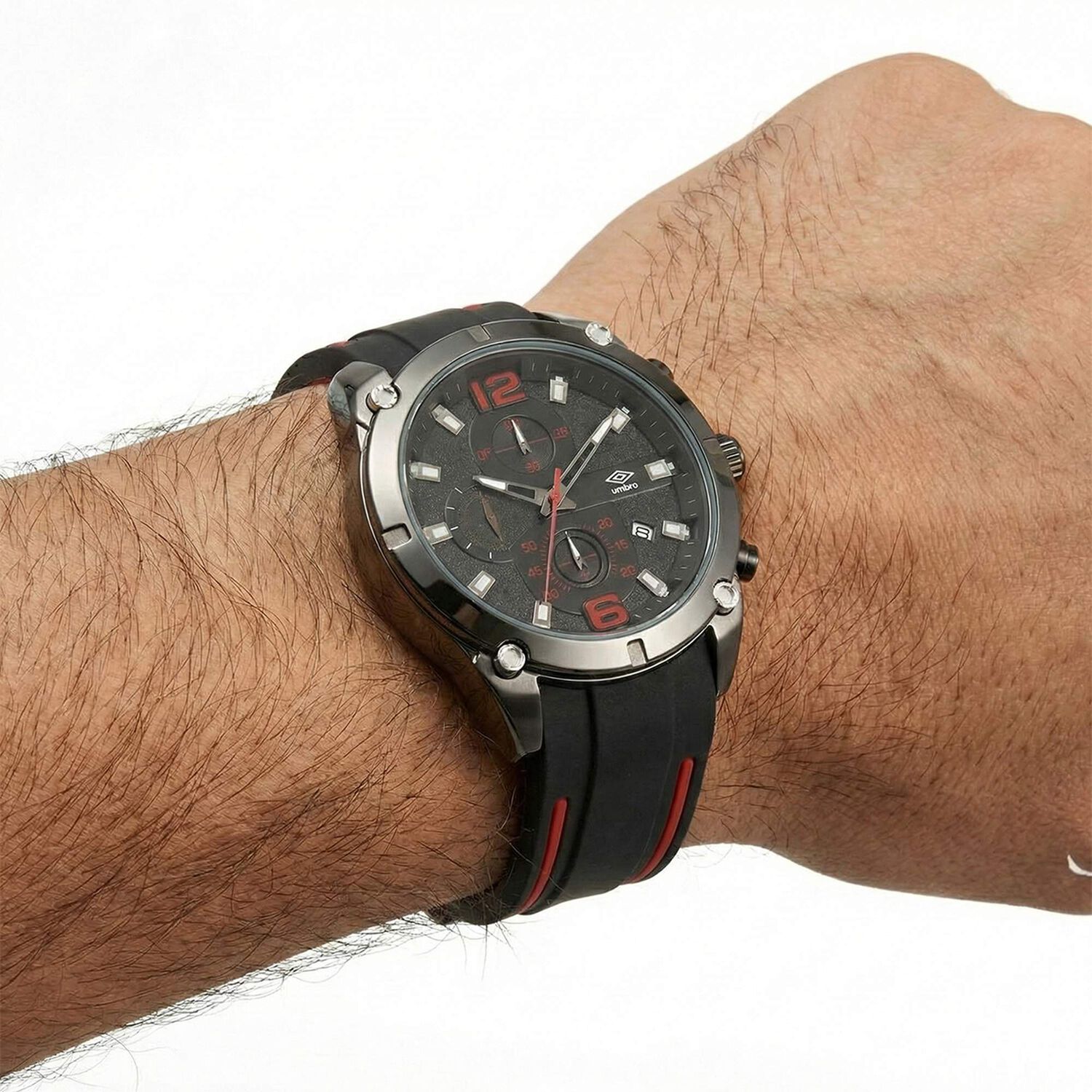 Reloj An&aacute;logo Hombre Umbro Plus Negro/rojo Umbp-1500-90 image number 3.0