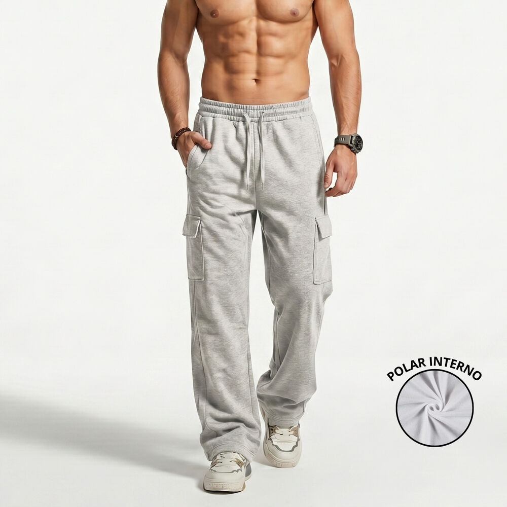 Pantalon Buzo Cargo Forro Polar Hombre image number 0.0