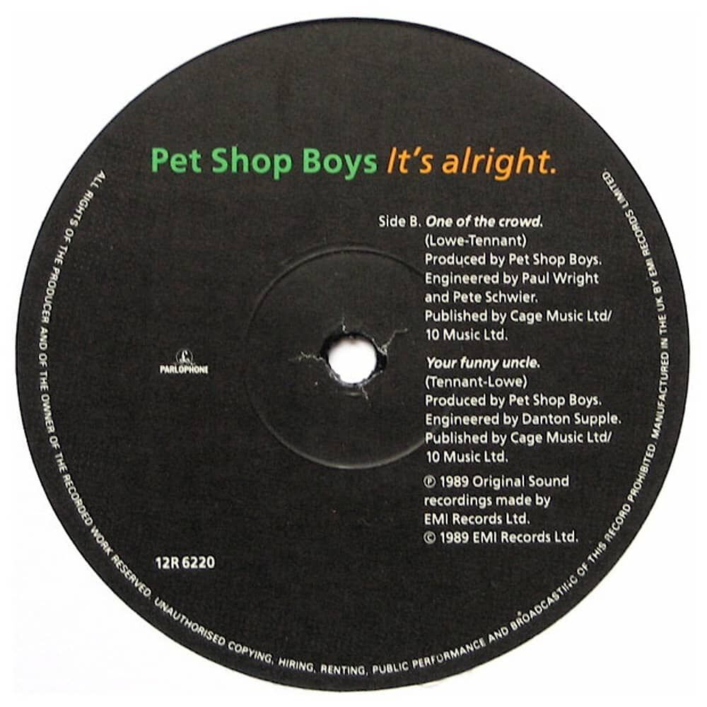 Pet Shop Boys - It's Alright | 12" Maxi Single Vinilo Usado image number 3.0