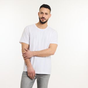 Polera Básica Slim Manga Corta Cuello Redondo Hombre Az Black