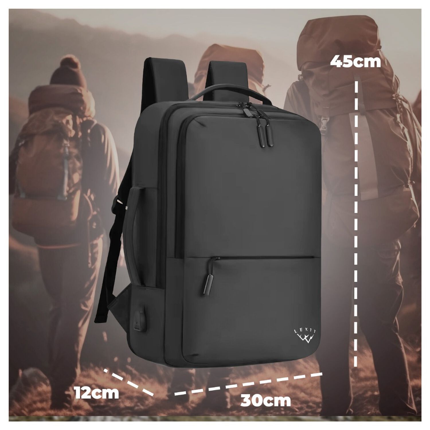 Mochila Ejecutiva Hombre Mujer Antirrobo Impermeable Con Puerto Usb image number 5.0