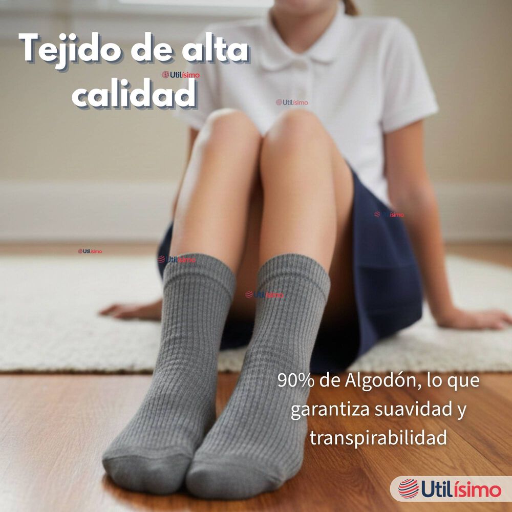 Pack 3 Calcet&iacute;nes Escolares Corto Algod&oacute;n Gris Ni&ntilde;o Y Ni&ntilde;a image number 4.0