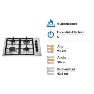 Encimera A Gas Mademsa Km4cx / 4 Quemadores
