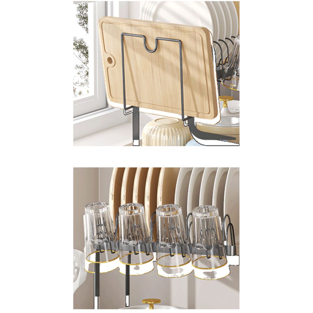 Secador Escurridor De Loza Negro Cocina Platos 2 Niveles image number 2.0